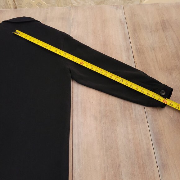 Pronto Uomo Womens Collared Long Sleeve Button Pea Coat Black Sz Medium - Picture 10 of 13